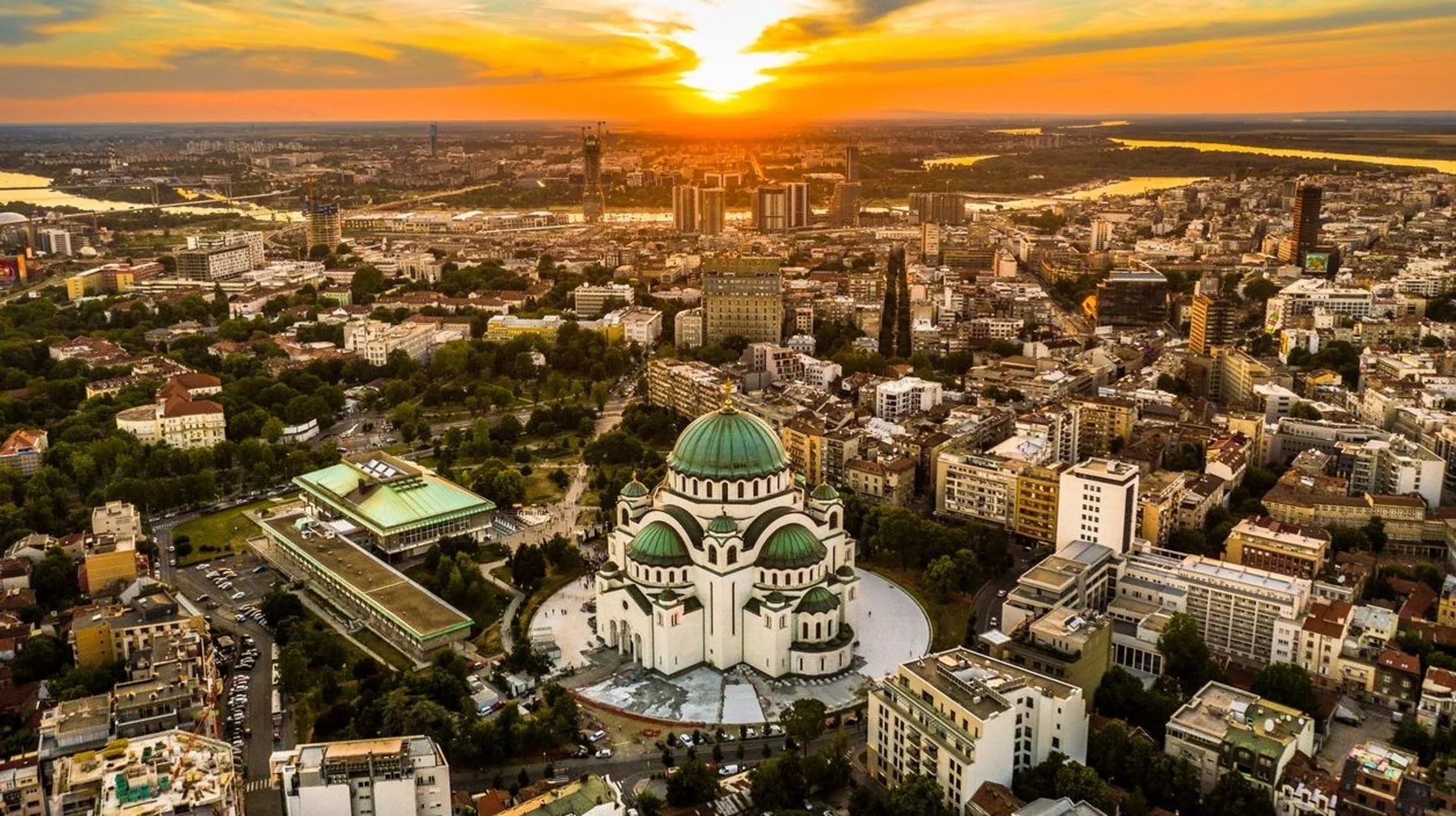 Panoramic city view of Belgrade, Serbia